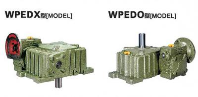 Outline and installation dimensions of WPEDX and WPEDO double-stage reducers