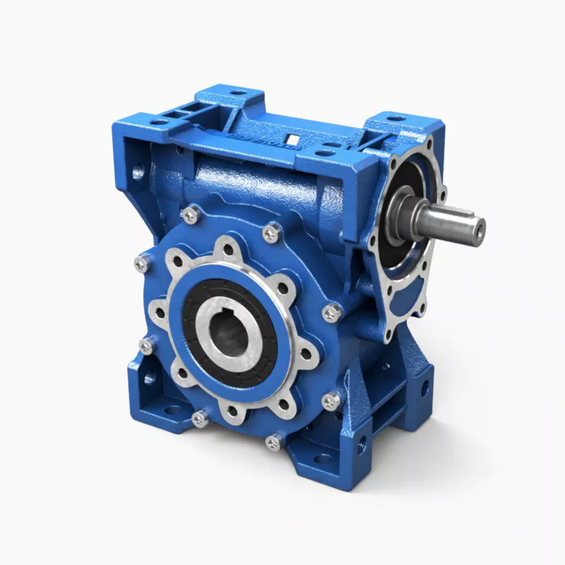 NRV inch series worm gearbox with imperial shaft dimensions and NEMA motor flange